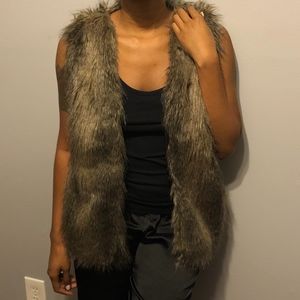 Brown/Grey Fur Vest